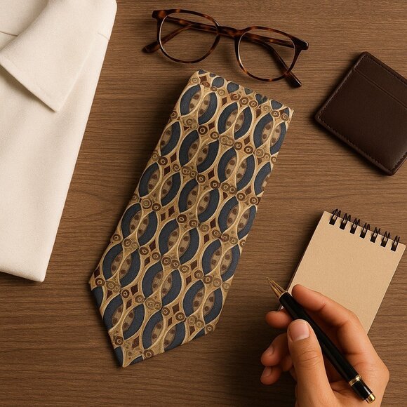 Robert Talbott Best of Class Repeating Oval Print Silk Tie. - Picture 5 of 5